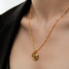 CHEZ LOLA Evil Eye Gold Coin Necklace - Image 2
