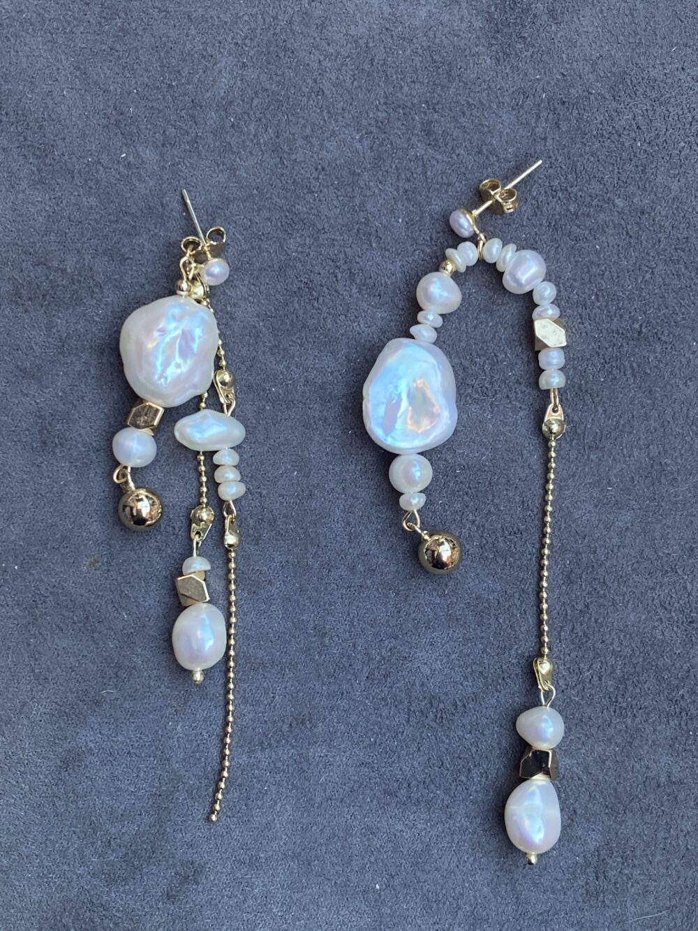 Nordic Drizzle natural pearls earrings