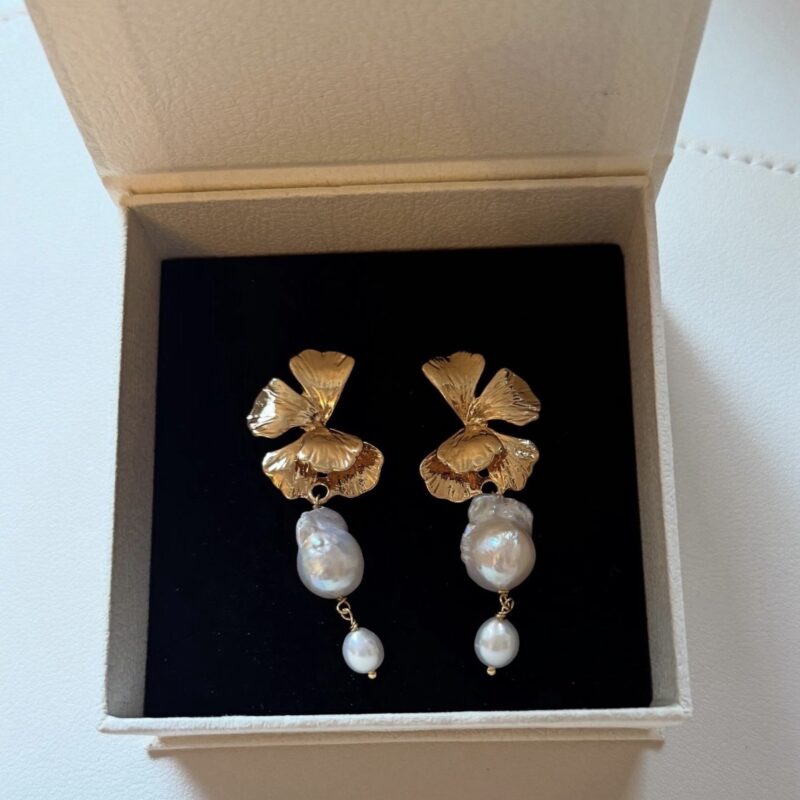 Baroque pearls statement earrings bridal