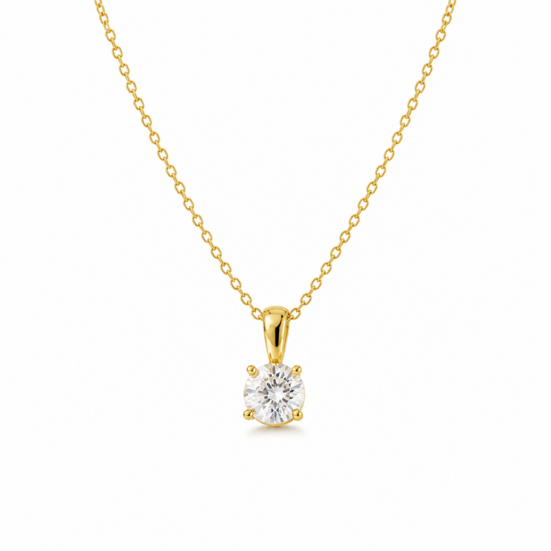 Solitaire Gold Necklace
