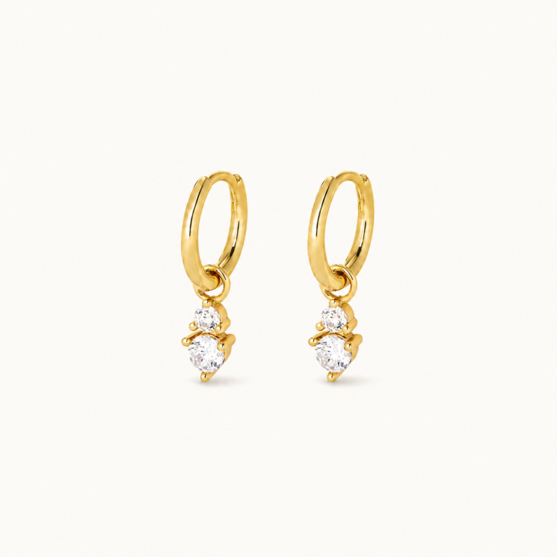 Luna Drop Hoop Earrings