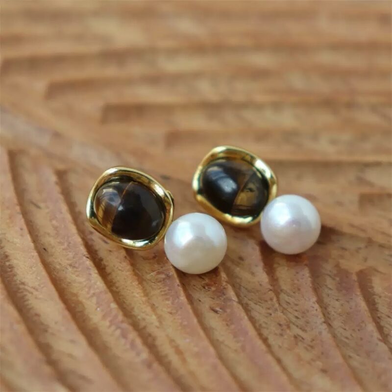 Tiger eyes stones earrings