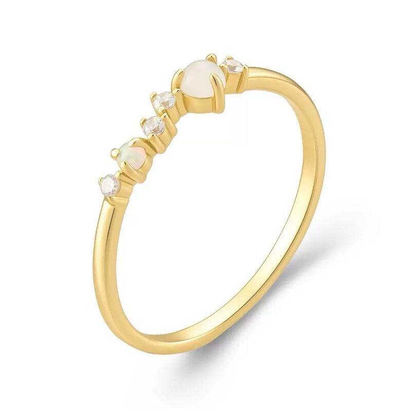 Moonstone and opal ring