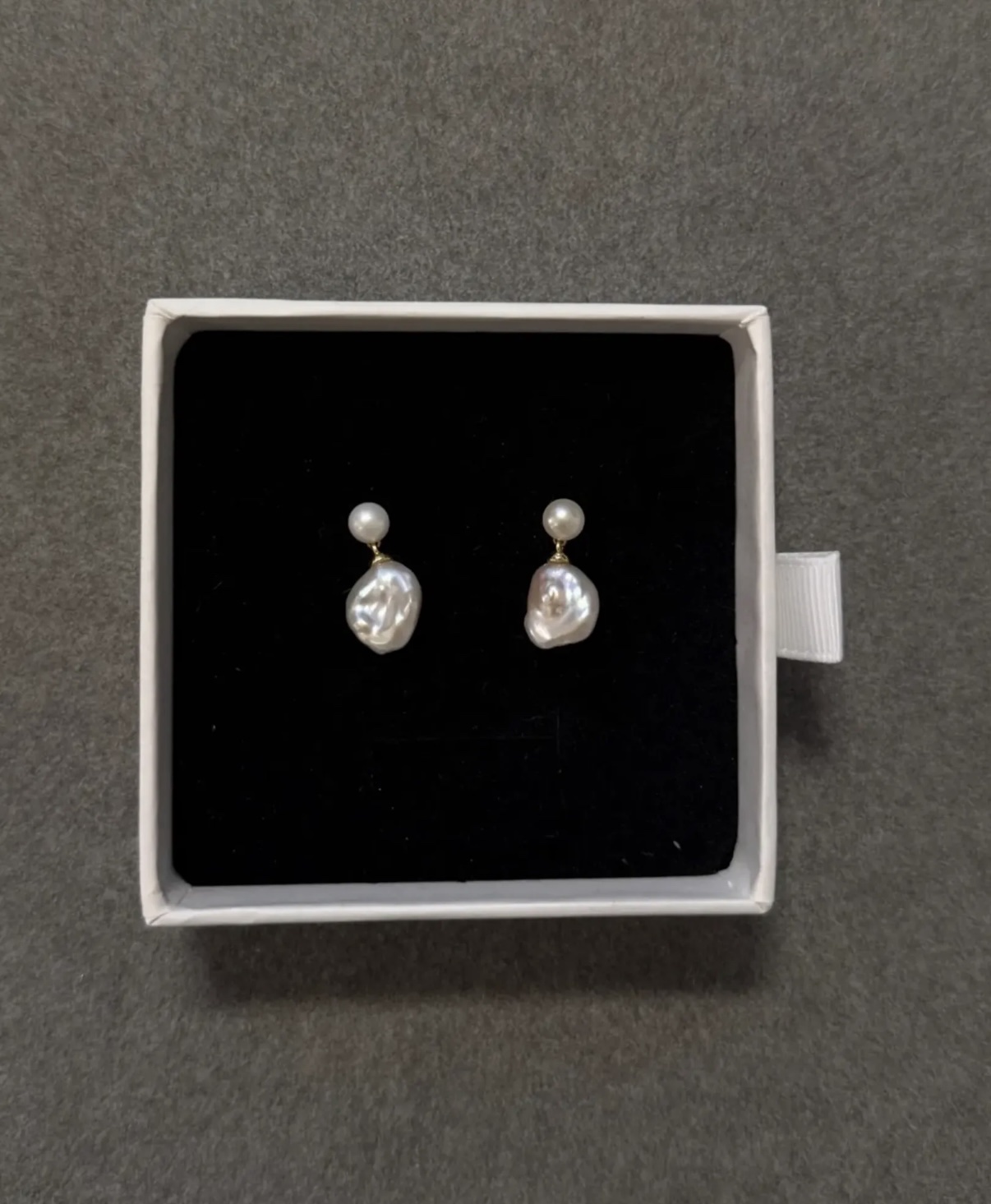 Camille – Organic Keshi Pearl Earrings - Bilde 3